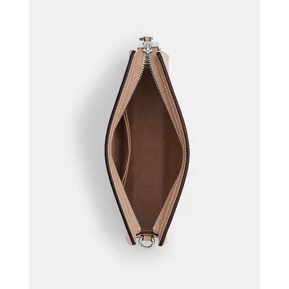 NWT Coach Slim Crossbody Bag In Signature Canvas CAR12 Silver/Sand/Taupe - Picture 10 of 10